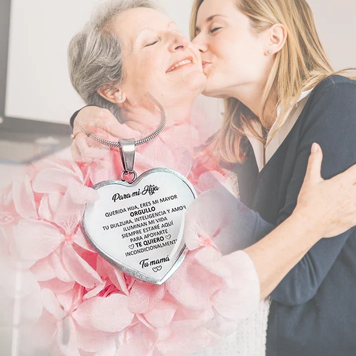 Collar Corazón con Dedicatoria de Madre a Hija
