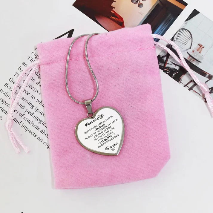 Collar Corazón con Dedicatoria de Madre a Hija
